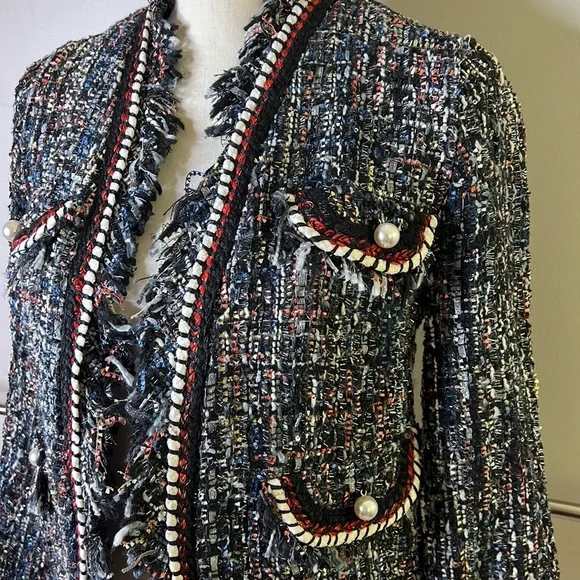 Tweed detailed blazer size x small - Picture 2 of 3